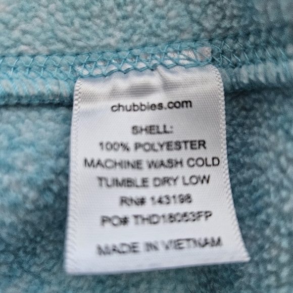 CHUBBIES Greetings From The Weekend 1/4 Zip Pullover Fleece Blue Small - Picture 8 of 8